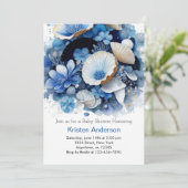 Beach Adventure Sea Muschel Boy Babydusche Einladung (Stehend Vorderseite)