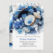 Beach Adventure Sea Muschel Boy Babydusche Einladung (Vorne/Hinten)