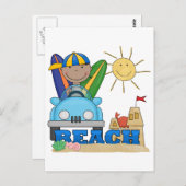 BEACH African American Boy Tshirts and Gifts Postkarte (Vorne/Hinten)
