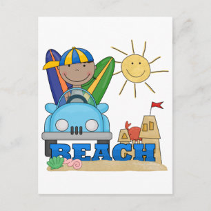 BEACH African American Boy Tshirts and Gifts Postkarte