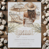 Beach Afro Brautparty Pastell Wasserfarbe Einladung