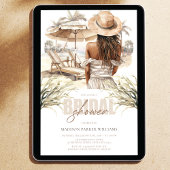 Beach Afro Brautparty Pastell Wasserfarbe Einladung