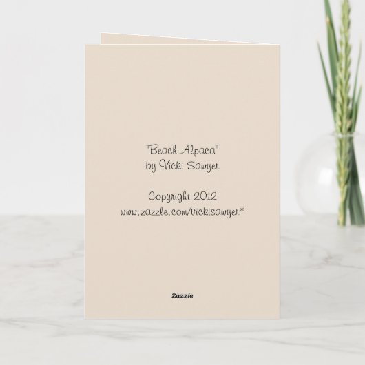 Beach Alpaca Karte (Rückseite)
