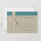 Beach Amore Aquamarin Response Card RSVP Karte (Vorderseite)
