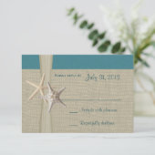 Beach Amore Aquamarin Response Card RSVP Karte (Stehend Vorderseite)
