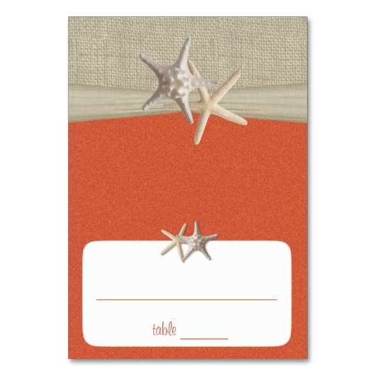 Beach Amore' Coral Sunshine Card Tischnummer (Vorderseite)
