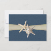 Beach Amore Navy Blue Response Card RSVP Karte (Rückseite)