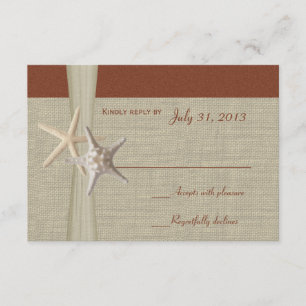Beach Amore Starfish Response Card RSVP Karte