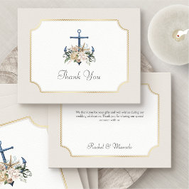 Beach Anchor Nautical Wedding Dankeschön Card Dankeskarte