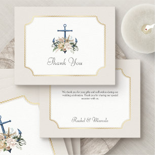 Beach Anchor Nautical Wedding Dankeschön Card Dankeskarte