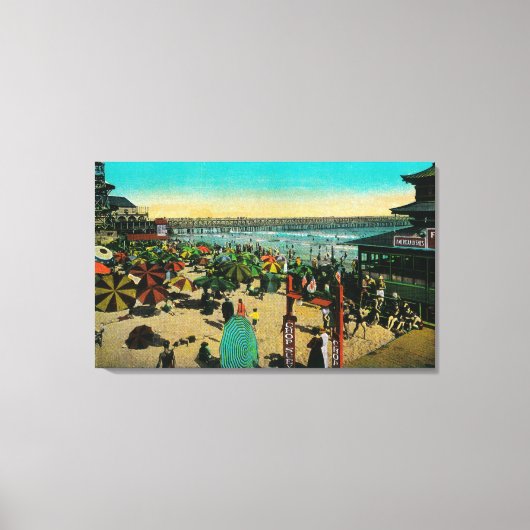 Beach and Bath House, Long Beach Long Beach, CA Leinwanddruck (Vorderseite)