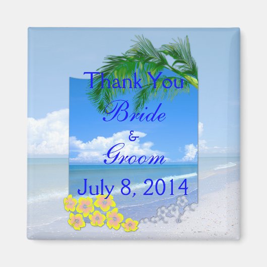 Beach and Blue Skies Vielen Dank Magnet (Vorne)