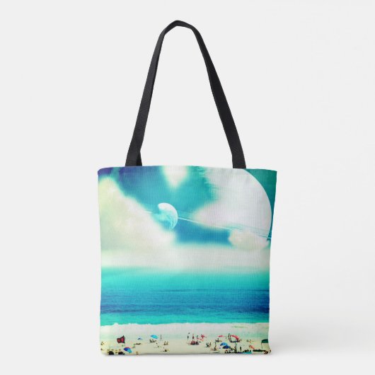 Beach and giant planets surreal travel tasche (Rückseite)