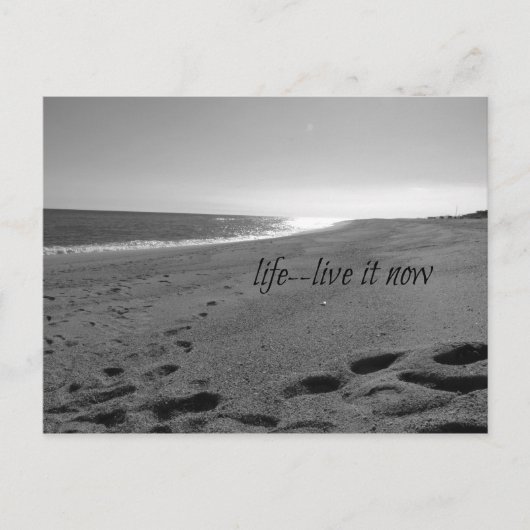 Beach and Life Quote Postcard Postkarte (Vorderseite)