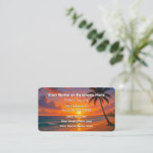 Beach and Palm Trees Business Card Personal Visitenkarte (Stehend Vorderseite)
