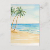 Beach and Palm Trees QR Code Rehearsal Dinner Begleitkarte (Rückseite)