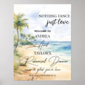 Beach and Palm Trees Rehearsal Dinner Welcome Poster (Vorne)