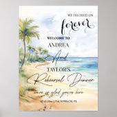 Beach and Palm Trees Rehearsal Dinner Welcome Poster (Vorne)