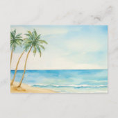 Beach and Palm Trees Wedding Details Begleitkarte (Rückseite)
