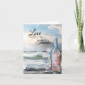 Beach and Wine Dream Wedding Danke Karte (Vorderseite)