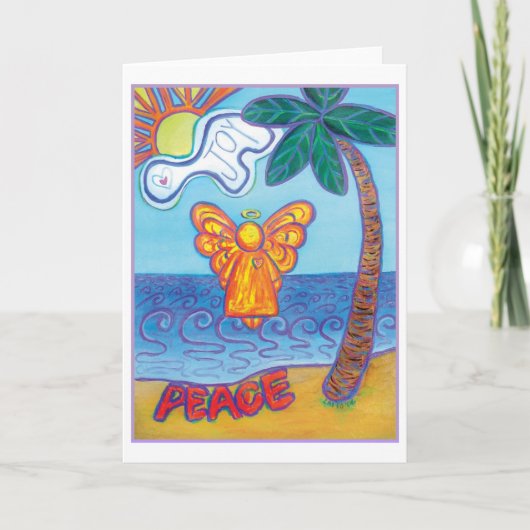 Beach Angel Card Feiertagskarte (Vorderseite)