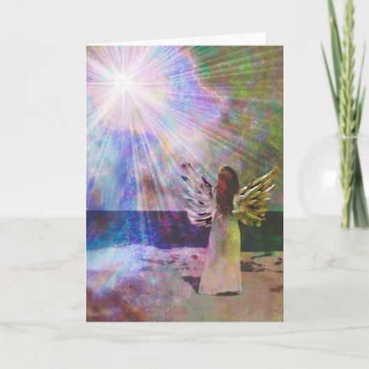 Beach Angel of Light Greeting Card Karte (Vorderseite)