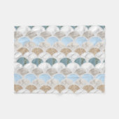 Beach Aqua Blue White Marble Pastel Mermaid Scales Fleecedecke (Vorderseite (Horizontal))