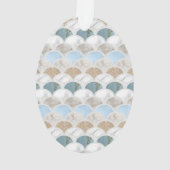 Beach Aqua Blue White Marble Pastel Mermaid Scales Ornament (Rückseite)