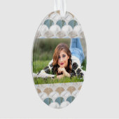 Beach Aqua Blue White Marble Pastel Mermaid Scales Ornament (Vorderseite)