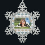 Beach Aqua Blue White Marble Pastel Mermaid Scales Schneeflocken Zinn-Ornament<br><div class="desc">Beach opal aqua blue marble mermaid scales room requories.</div>