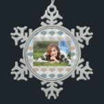 Beach Aqua Blue White Marble Pastel Mermaid Scales Schneeflocken Zinn-Ornament<br><div class="desc">Beach opal aqua blue marble mermaid scales room requories.</div>