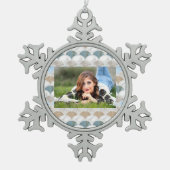 Beach Aqua Blue White Marble Pastel Mermaid Scales Schneeflocken Zinn-Ornament (Vorderseite)