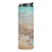 Beach Aqua Gold Glitzer Thermosbecher (Nach links gedreht)