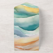 Beach Aqua Green Ocean Cream Sand Wedding All In One Einladung (Außenbereich)