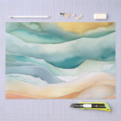 Beach Aqua Green Ocean Cream Sand Wedding Seidenpapier (Handwerk)