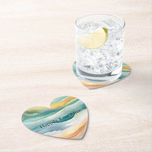 Beach Aqua Green Ocean Cream Sand Wedding Untersetzer (Vor Ort)