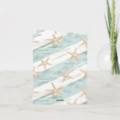 Beach Aqua Mint Starfish Streifen Danke Karte (Rückseite)