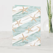 Beach Aqua Mint Starfish Streifen Geburtstag Karte (Rückseite)