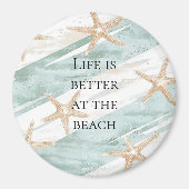Beach Aqua Mint Starfish Streifen Magnet (Vorne)