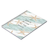 Beach Aqua Mint Starfish Streifen Notizblock (Linke Seite)