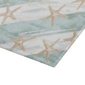 Beach Aqua Mint Starfish Streifen Schneidebrett (Ecke)
