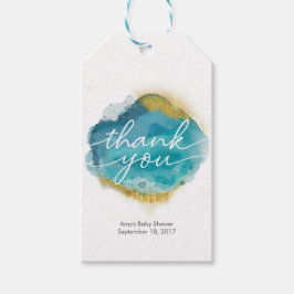 Beach Aqua und Gold Danke, dass Sie Tags für Tags Geschenkanhänger