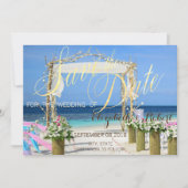 Beach Arbor Bloral Wedding retten das Datum Save The Date (Vorderseite)
