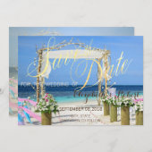 Beach Arbor Bloral Wedding retten das Datum Save The Date (Vorne/Hinten)