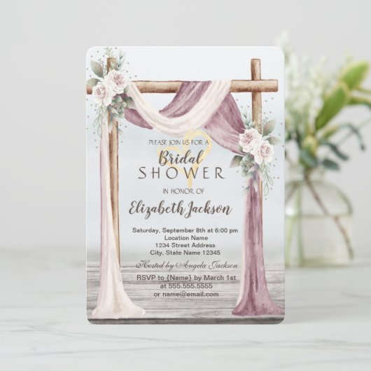 Beach Arbor Brautparty Einladung (Stehend Vorderseite)