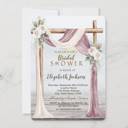 Beach Arbor Brautparty Einladung (Vorderseite)