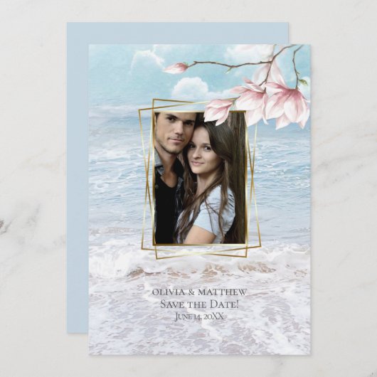 Beach Arbor Elegantes Meer Einladung (Vorne/Hinten)