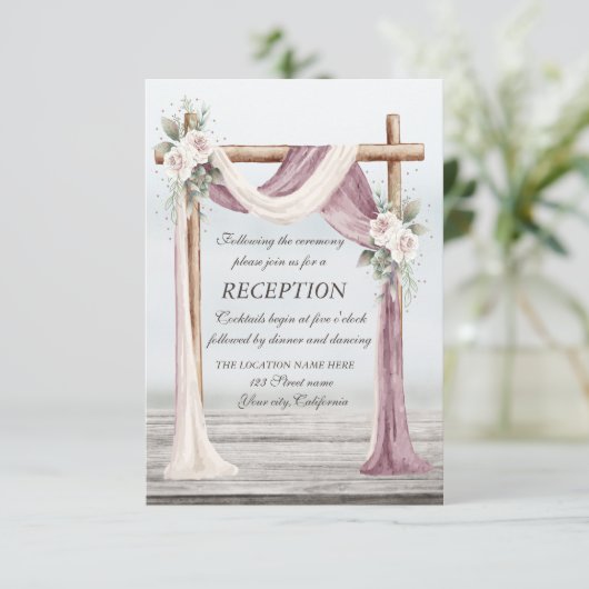 Beach Arbor Empfang Einladung (Stehend Vorderseite)