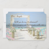 Beach Arbor Floral Bridesmaid Card Einladung (Rückseite)