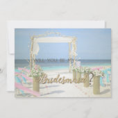 Beach Arbor Floral Wedding Bridesmaid Card Einladung (Vorderseite)
